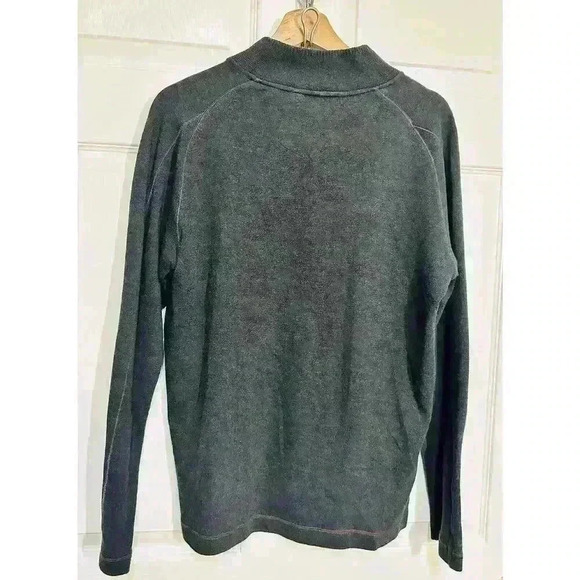 Robert Graham Men's Size Small Quarter Zip Charcoal Grey Classic Fit Top - Picture 4 of 15